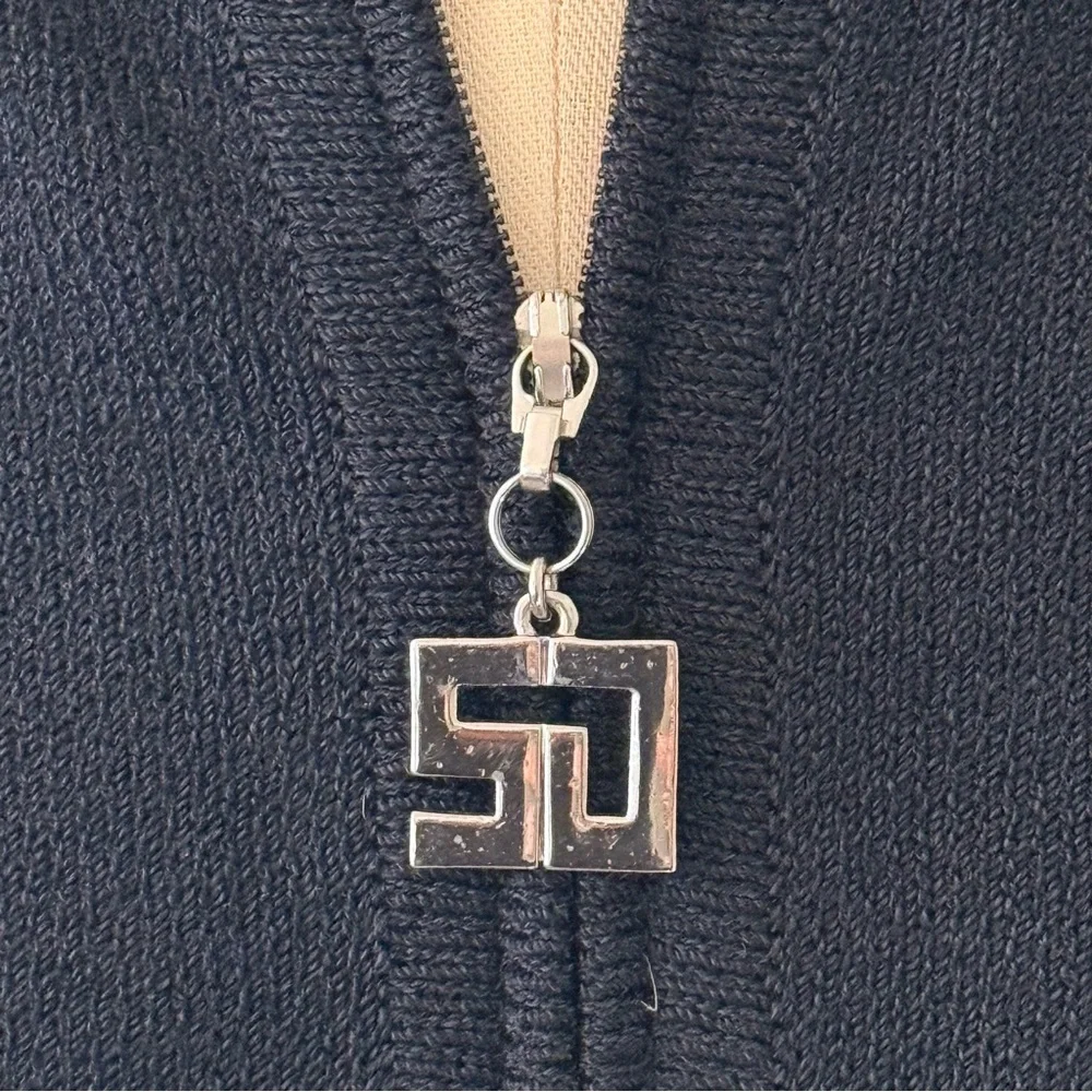 St.John Sport Black Knit Full Zip Jacket - Picture 3 of 11